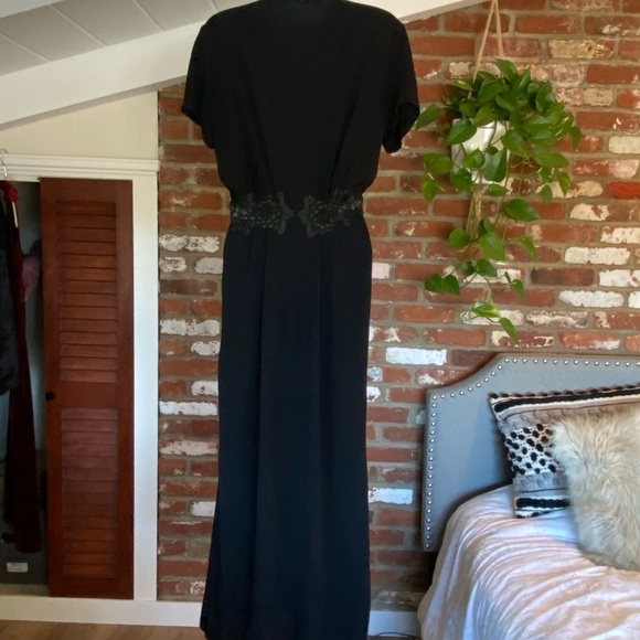 Black maxi dress Merritt Charles Black Lace Maxi Schiffer Dress Size Medium - Picture 9 of 11